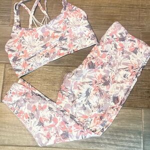 Floral Sports Bra and Leggings Set 1X